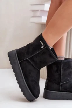 Big Star Shoes Śniegowce Damskie*Wysokie Śniegowce Damskie Na Platformie Big Star OO274898 Czarne Czarny