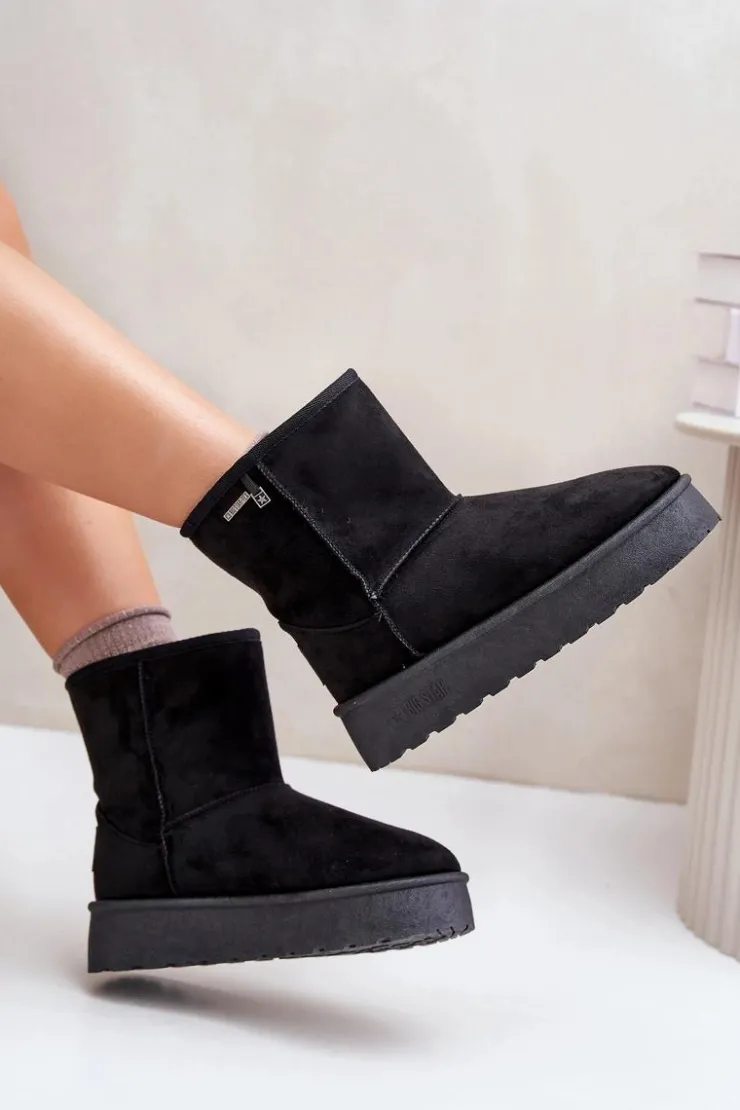 Big Star Shoes Śniegowce Damskie*Wysokie Śniegowce Damskie Na Platformie Big Star OO274898 Czarne Czarny