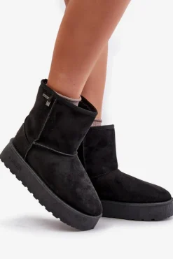 Big Star Shoes Śniegowce Damskie*Wysokie Śniegowce Damskie Na Platformie Big Star OO274898 Czarne Czarny