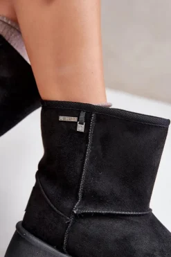 Big Star Shoes Śniegowce Damskie*Wysokie Śniegowce Damskie Na Platformie Big Star OO274898 Czarne Czarny