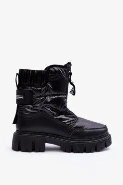 Damskie Evento Wysokie Śniegowce Damskie Ocieplane Czarne Freoc