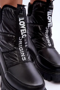 Damskie Evento Wysokie Śniegowce Damskie Ocieplane Czarne Freoc