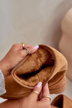 Big Star Shoes Śniegowce Damskie*Wysokie Śniegowce Na Platformie Big Star OO274893 Camel Brązowy