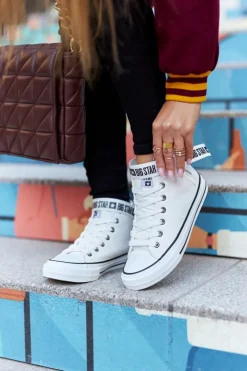 Big Star Shoes Trampki Ocieplane|Trampki Damskie Big Star*Wysokie Ocieplane Trampki Big Star GG274027 Białe Biały