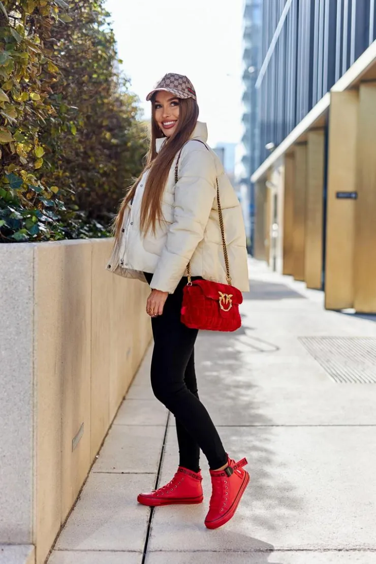 Outlet Big Star Shoes Wysokie Ocieplane Trampki Big Star GG274028 Czerwone