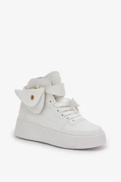 Discount Boto Wysokie Sneakersy Z Saszetką Na Platformie Białe Saramis Biały