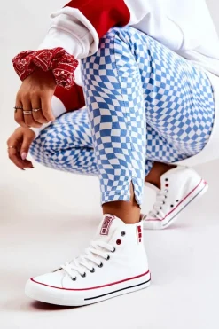 Big Star Shoes Trampki Damskie Big Star|Trampki Damskie Wysokie*Wysokie Trampki Big Star JJ274127 Białe Biały