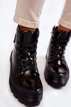 New Big Star Shoes Wysokie Trampki Big Star KK274533 Czarne