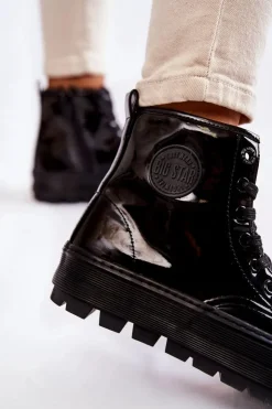 New Big Star Shoes Wysokie Trampki Big Star KK274533 Czarne