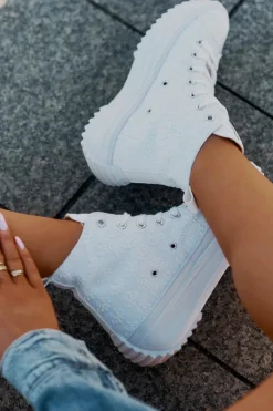 Online Lee Cooper Wysokie Trampki Damskie LCW-25-31-3461L Białe