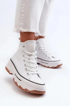 Evento Trampki Damskie Wysokie*Wysokie Trampki Damskie Na Platformie Białe Valvia