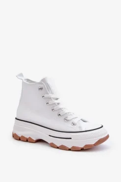 Evento Trampki Damskie Wysokie*Wysokie Trampki Damskie Na Platformie Białe Valvia