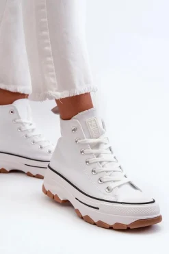 Evento Trampki Damskie Wysokie*Wysokie Trampki Damskie Na Platformie Białe Valvia