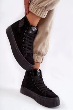 Damskie Lee Cooper Wysokie Trampki LCJ-22-31-1432L Czarne