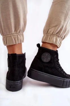 Damskie Lee Cooper Wysokie Trampki LCJ-22-31-1432L Czarne