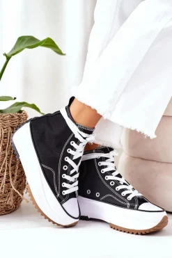 Boto Wysokie Trampki Na Platformie Czarne Electric Love