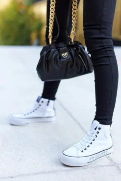 Big Star Shoes Trampki Damskie Big Star|Trampki Damskie Wysokie*Wysokie Trampki Na Platformie Big Star II274014 Białe