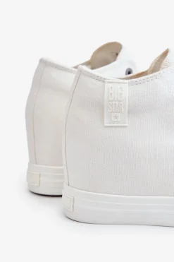 Damskie Big Star Shoes Wysokie Trampki Na Ukrytym Koturnie Big Star LL274035 Białe