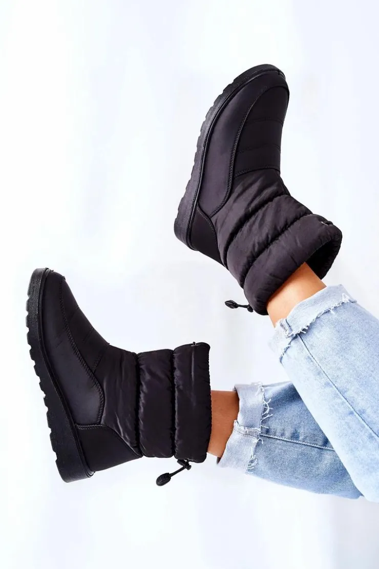 Damskie Buty damskie Vinceza Wysokie Wsuwane Śniegowce Czarne Cathy