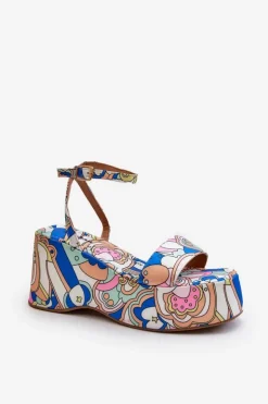 Damskie Boto Wzorzyste Sandały Na Platformie I Koturnie Multikolor Wiandia