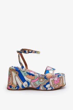 Damskie Boto Wzorzyste Sandały Na Platformie I Koturnie Multikolor Wiandia