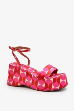 New Boto Wzorzyste Sandały Na Platformie I Koturnie Fuksja Wiandia
