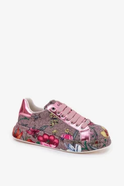 GOE Sneakersy Damskie*Wzorzyste Sneakersy Na Platformie Ze Zdobieniem RR2N4002 Multikolor
