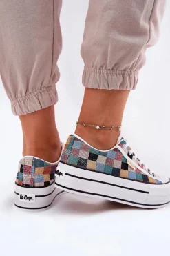 Clearance Lee Cooper Wzorzyste Trampki Damskie Na Platformie LCW-25-31-3441L Multikolor