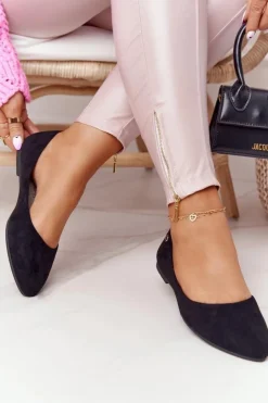 Buty Sergio Leone Baleriny Klasyczne*Zamszowe Baleriny Sergio Leone BL622 Czarne