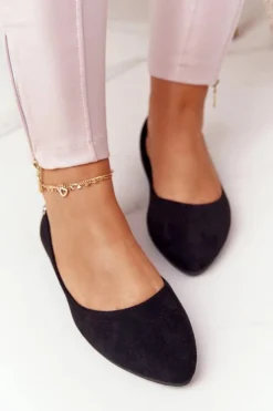 Buty Sergio Leone Baleriny Klasyczne*Zamszowe Baleriny Sergio Leone BL622 Czarne