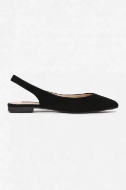 Damskie Boto Zamszowe Baleriny W Szpic Czarne Daisy