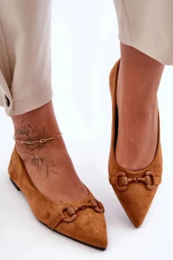 Boto Baleriny Skórzane|Baleriny Klasyczne*Zamszowe Baleriny Z Ozdobą Brązowe Noldaia