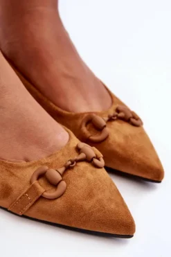 Boto Baleriny Skórzane|Baleriny Klasyczne*Zamszowe Baleriny Z Ozdobą Brązowe Noldaia