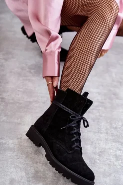 Discount Boto Zamszowe Botki Na Suwak Nicole 2754 Czarne