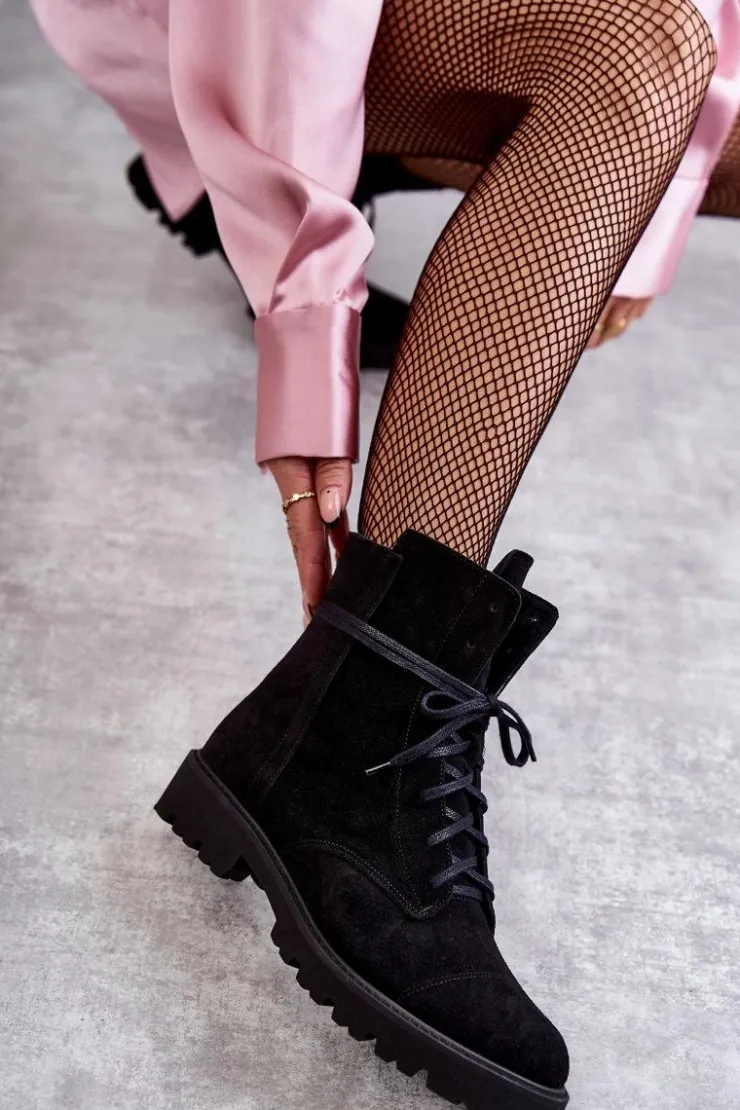 Discount Boto Zamszowe Botki Na Suwak Nicole 2754 Czarne