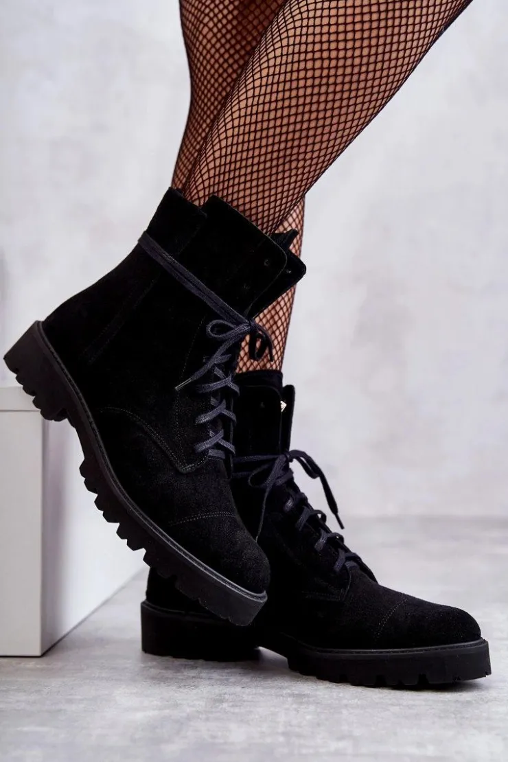 Discount Boto Zamszowe Botki Na Suwak Nicole 2754 Czarne