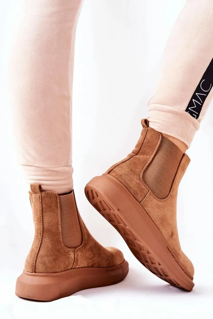 Boto Czarne Botki|Botki Zimowe Damskie*Zamszowe Botki Sztyblety Na Platformie Beżowe Marissa