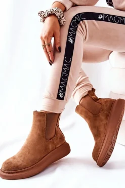 Boto Czarne Botki|Botki Zimowe Damskie*Zamszowe Botki Sztyblety Na Platformie Beżowe Marissa