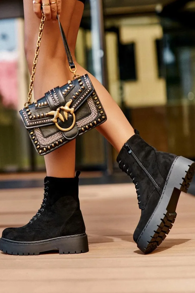 Discount Boto Zamszowe Botki Workery Damskie Czarne Dearia