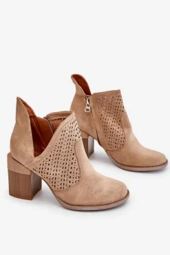 Online Boto Zamszowe Botki Z Wycięciem Beżowe Layne