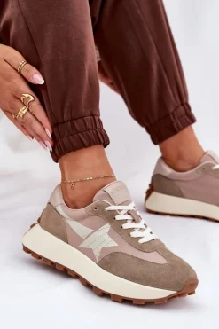 Sale Buty damskie Vinceza Zamszowe Buty Sportowe Damskie Na Platformie Vinceza 66720 Beżowe Beżowy