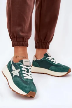 Damskie Buty damskie Vinceza Zamszowe Buty Sportowe Damskie Na Platformie Vinceza 66720 Zielone