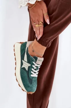 Damskie Buty damskie Vinceza Zamszowe Buty Sportowe Damskie Na Platformie Vinceza 66720 Zielone