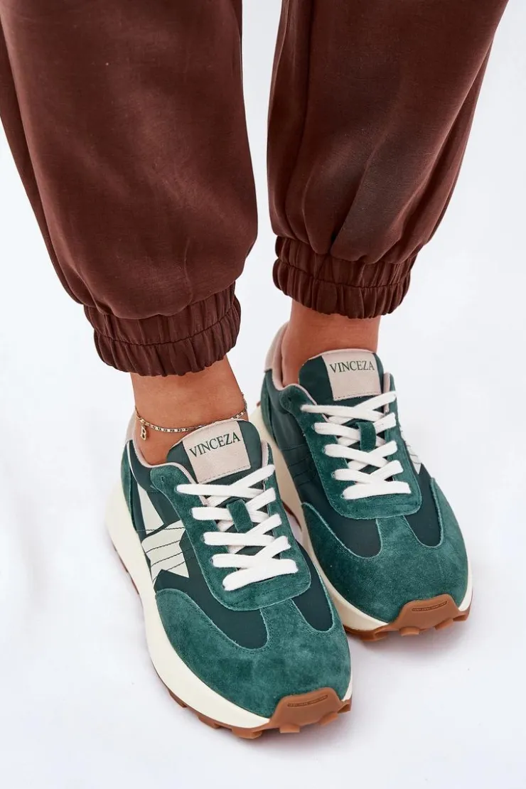 Damskie Buty damskie Vinceza Zamszowe Buty Sportowe Damskie Na Platformie Vinceza 66720 Zielone