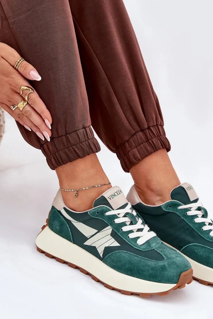 Damskie Buty damskie Vinceza Zamszowe Buty Sportowe Damskie Na Platformie Vinceza 66720 Zielone