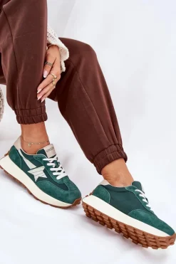 Damskie Buty damskie Vinceza Zamszowe Buty Sportowe Damskie Na Platformie Vinceza 66720 Zielone