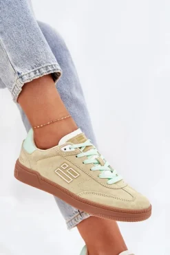 D.Franklin Sneakersy Damskie*Zamszowe Buty Sportowe Sneakersy Damskie DFSH387005 Limonkowe Zielony