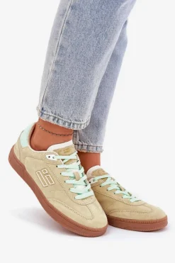 D.Franklin Sneakersy Damskie*Zamszowe Buty Sportowe Sneakersy Damskie DFSH387005 Limonkowe Zielony