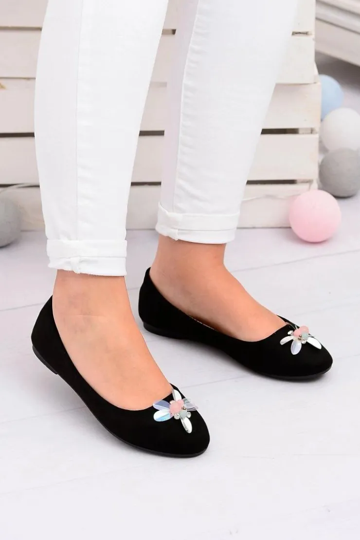 Sale Boto Zamszowe Czarne Damskie Balerinki Blume