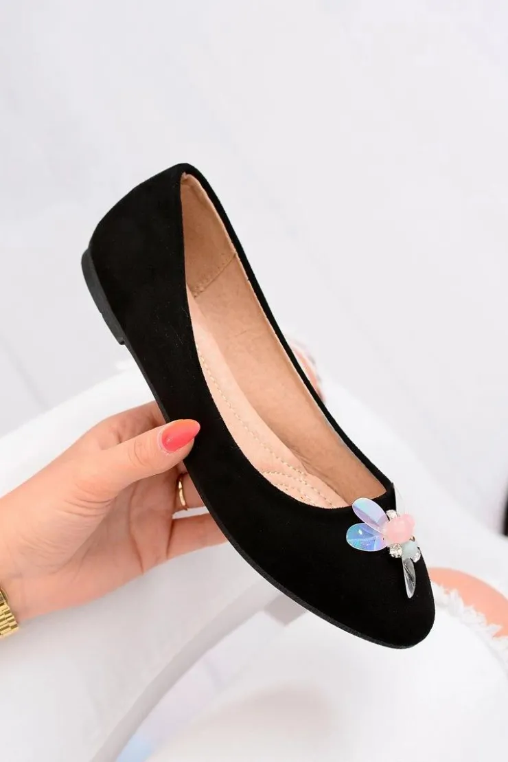 Sale Boto Zamszowe Czarne Damskie Balerinki Blume